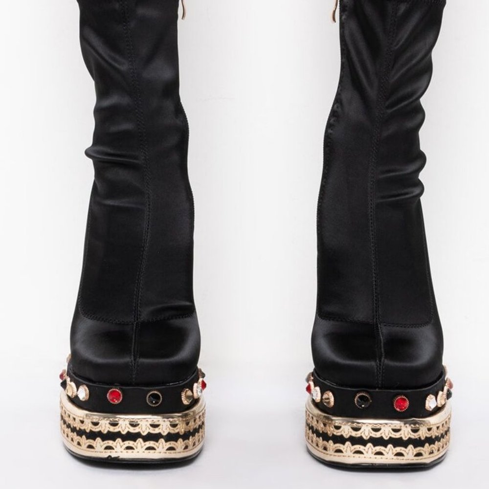 AZALEA WANG SPOLIGHT JUNKIE CHUNKY BOOTIE IN BLACK ( BRAND NEW !!! ) - Picture 5 of 10